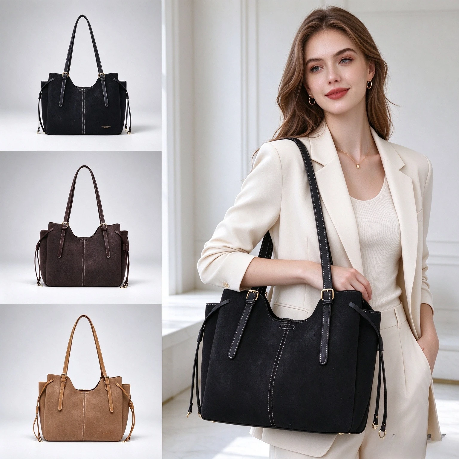 Leatherwork Designs - Luxe dames handtas met kwastjes, designer