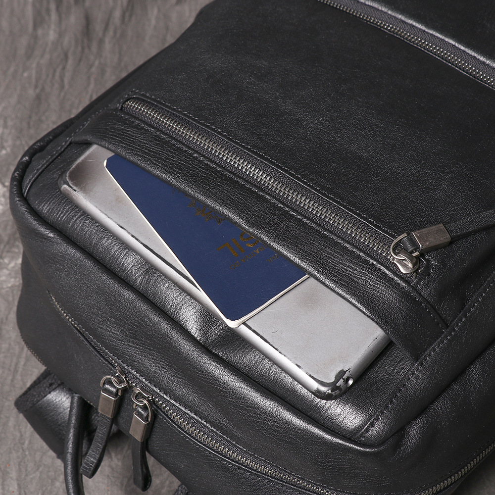 Zwarte rugzak van echt leer vo - Leather Work Rucksack Mens recensie en prijs