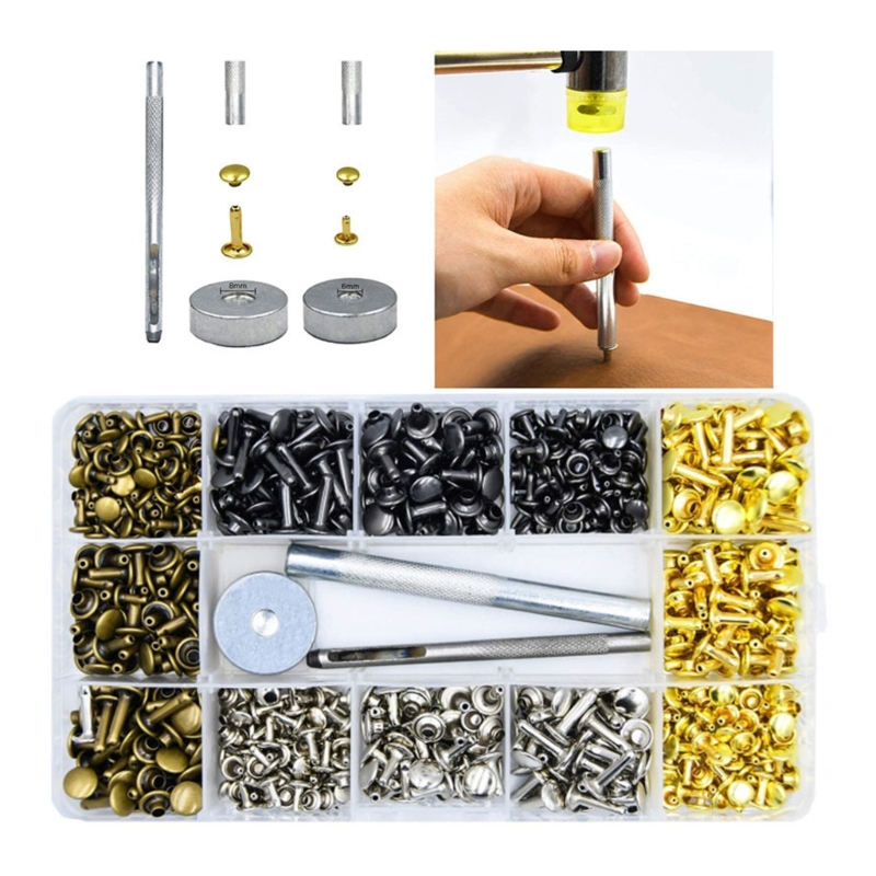 180Sets Lederen Klinknagels 6M - Rivet Setter Tool recensie en prijs