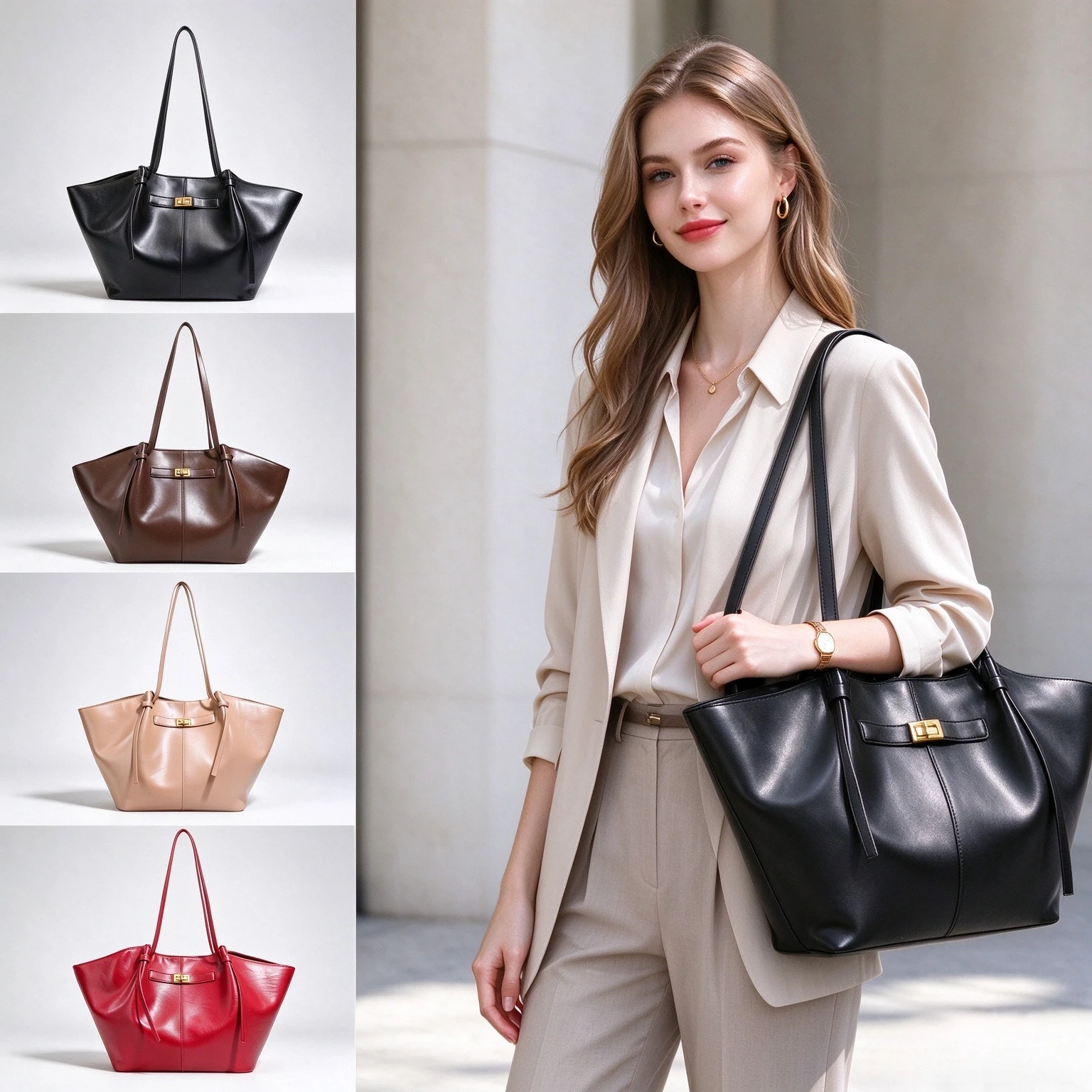 Dames Luxe Vleugelvormige Tote - Leatherwork Designs recensie en prijs